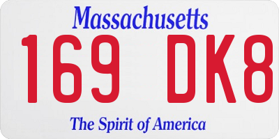MA license plate 169DK8