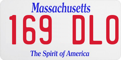 MA license plate 169DL0