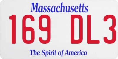 MA license plate 169DL3