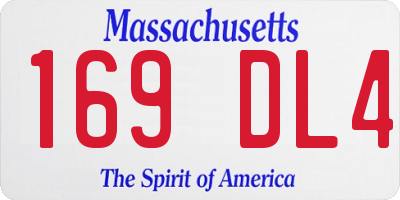 MA license plate 169DL4
