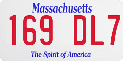 MA license plate 169DL7