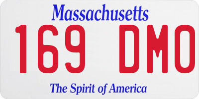 MA license plate 169DM0