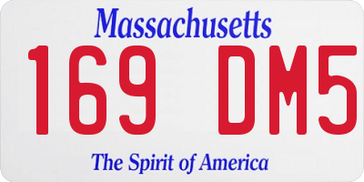 MA license plate 169DM5