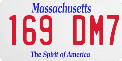 MA license plate 169DM7