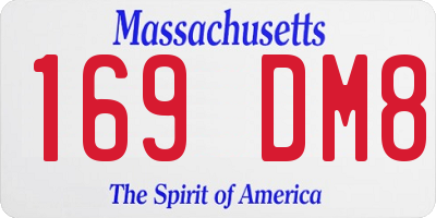 MA license plate 169DM8
