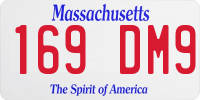 MA license plate 169DM9