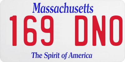 MA license plate 169DN0