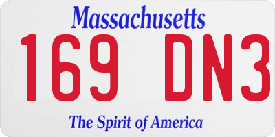 MA license plate 169DN3