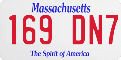 MA license plate 169DN7