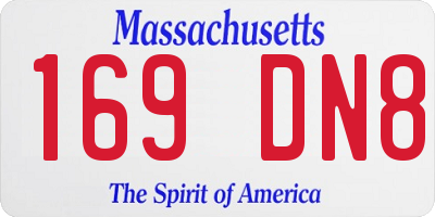 MA license plate 169DN8
