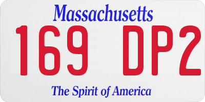 MA license plate 169DP2