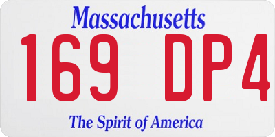 MA license plate 169DP4