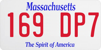 MA license plate 169DP7