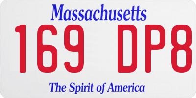 MA license plate 169DP8
