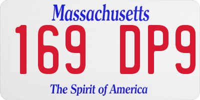 MA license plate 169DP9