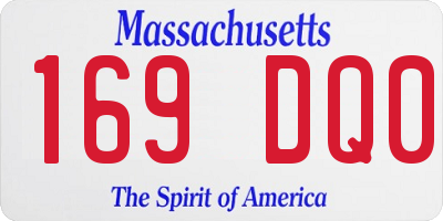 MA license plate 169DQ0