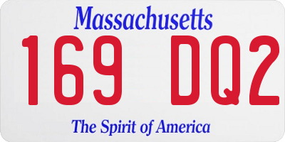 MA license plate 169DQ2