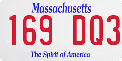 MA license plate 169DQ3