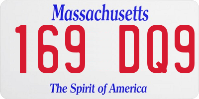 MA license plate 169DQ9