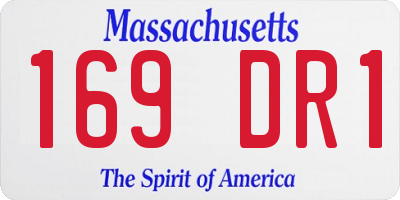 MA license plate 169DR1