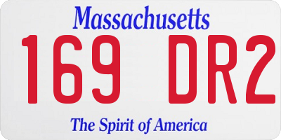 MA license plate 169DR2