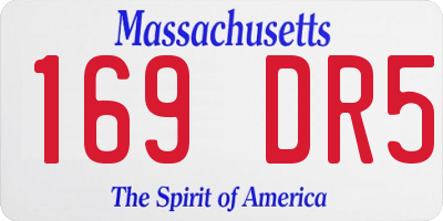 MA license plate 169DR5