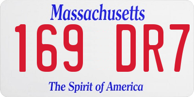 MA license plate 169DR7