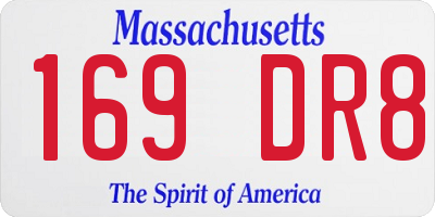 MA license plate 169DR8