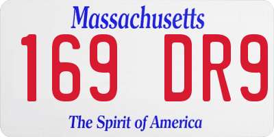 MA license plate 169DR9