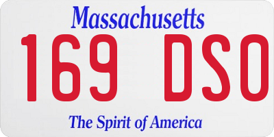 MA license plate 169DS0