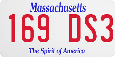 MA license plate 169DS3