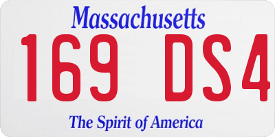 MA license plate 169DS4
