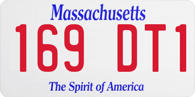 MA license plate 169DT1
