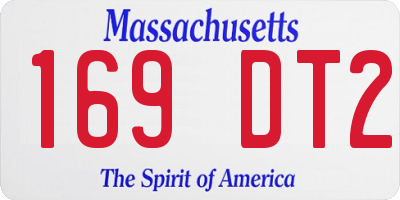 MA license plate 169DT2