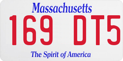 MA license plate 169DT5