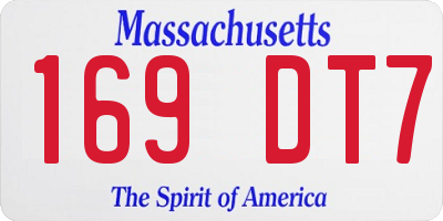 MA license plate 169DT7