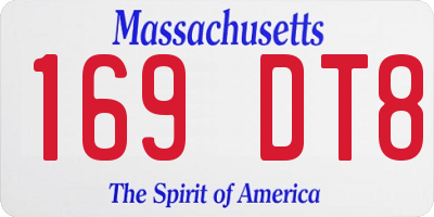 MA license plate 169DT8