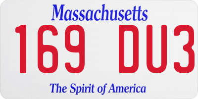 MA license plate 169DU3