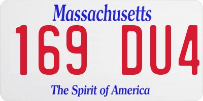MA license plate 169DU4
