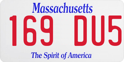 MA license plate 169DU5