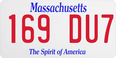 MA license plate 169DU7
