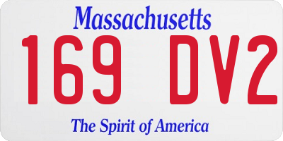 MA license plate 169DV2