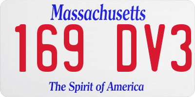 MA license plate 169DV3
