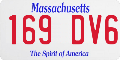 MA license plate 169DV6