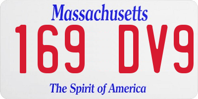 MA license plate 169DV9