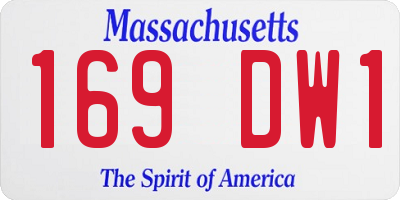 MA license plate 169DW1