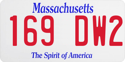 MA license plate 169DW2