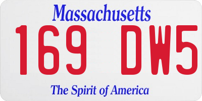 MA license plate 169DW5