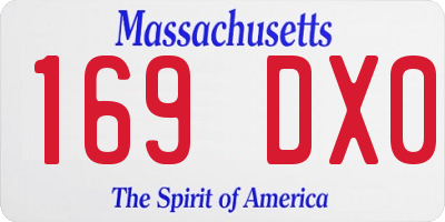 MA license plate 169DX0