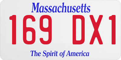 MA license plate 169DX1